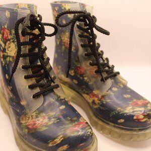 Dirty Laundry Brand Combat Floral Ankle Boots